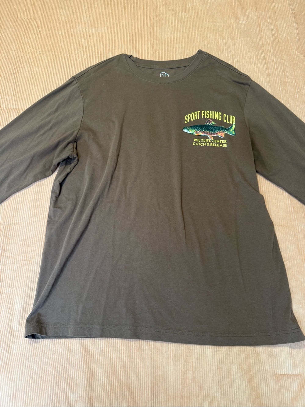 Sport Fishing Club Long Sleeve Shirt Brown